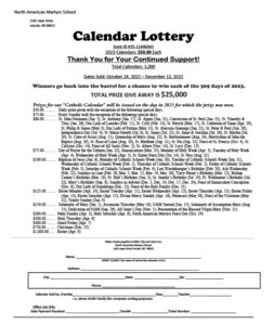2023-Calendar-Lottery-Raffle-Ticket